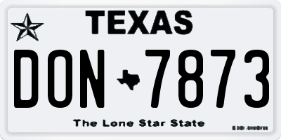 TX license plate DON7873