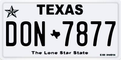 TX license plate DON7877
