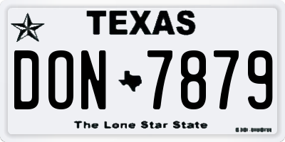 TX license plate DON7879