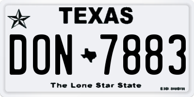 TX license plate DON7883