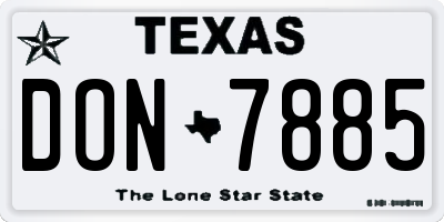 TX license plate DON7885