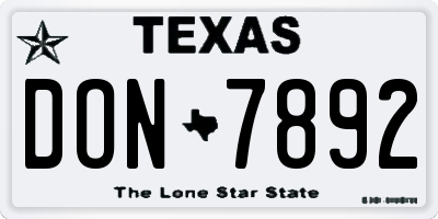 TX license plate DON7892