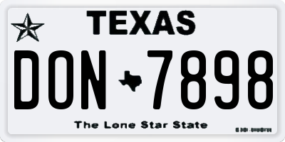 TX license plate DON7898