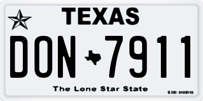 TX license plate DON7911