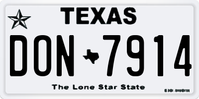 TX license plate DON7914