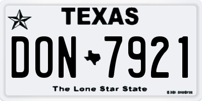 TX license plate DON7921