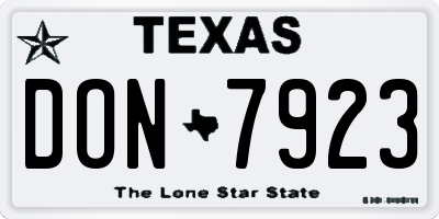 TX license plate DON7923