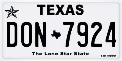 TX license plate DON7924