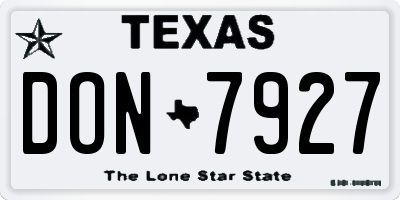 TX license plate DON7927