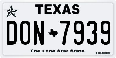 TX license plate DON7939