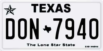 TX license plate DON7940