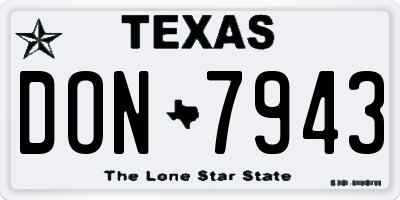 TX license plate DON7943