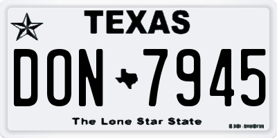 TX license plate DON7945
