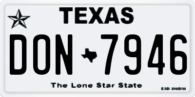 TX license plate DON7946