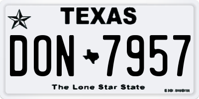 TX license plate DON7957