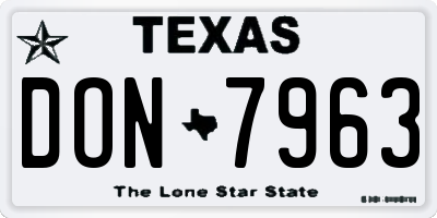 TX license plate DON7963