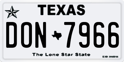 TX license plate DON7966