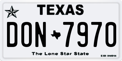 TX license plate DON7970