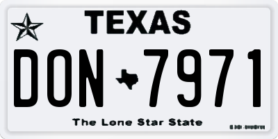 TX license plate DON7971