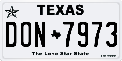 TX license plate DON7973