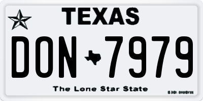 TX license plate DON7979