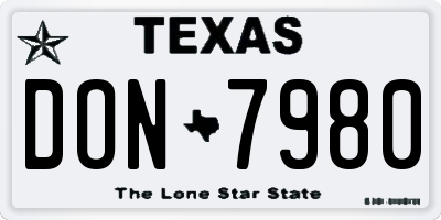 TX license plate DON7980