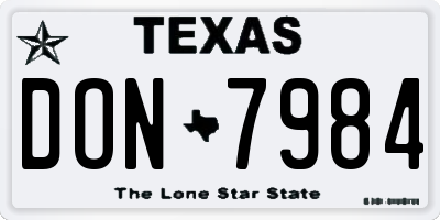 TX license plate DON7984
