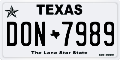 TX license plate DON7989