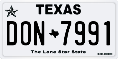 TX license plate DON7991