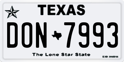TX license plate DON7993