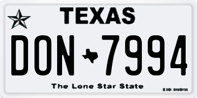 TX license plate DON7994