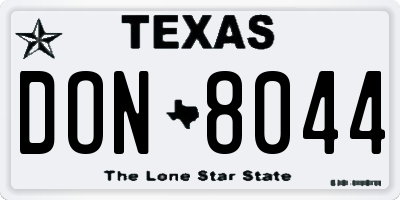 TX license plate DON8044