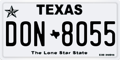 TX license plate DON8055