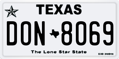 TX license plate DON8069