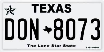 TX license plate DON8073