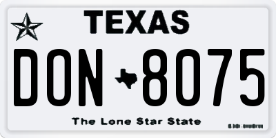 TX license plate DON8075