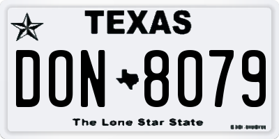 TX license plate DON8079
