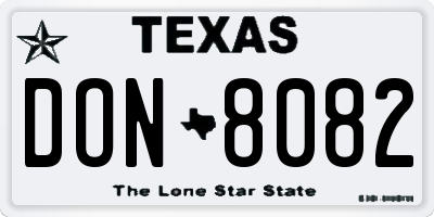 TX license plate DON8082