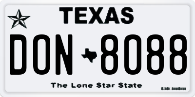 TX license plate DON8088