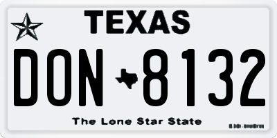 TX license plate DON8132