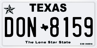TX license plate DON8159