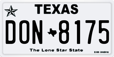TX license plate DON8175