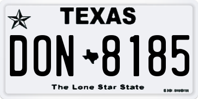 TX license plate DON8185