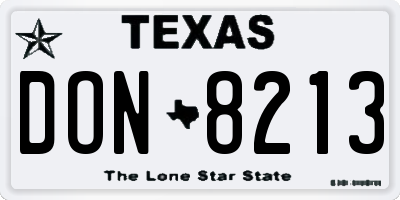 TX license plate DON8213