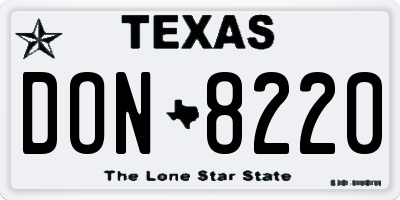 TX license plate DON8220