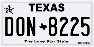 TX license plate DON8225