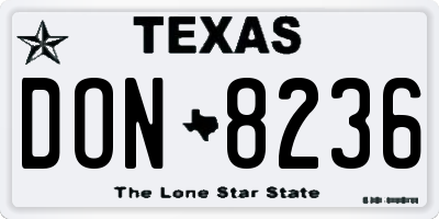 TX license plate DON8236