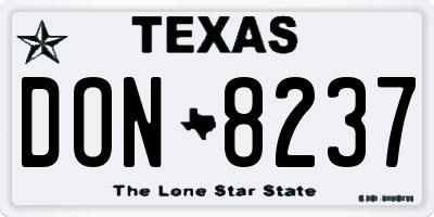 TX license plate DON8237