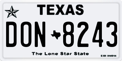 TX license plate DON8243
