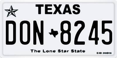 TX license plate DON8245